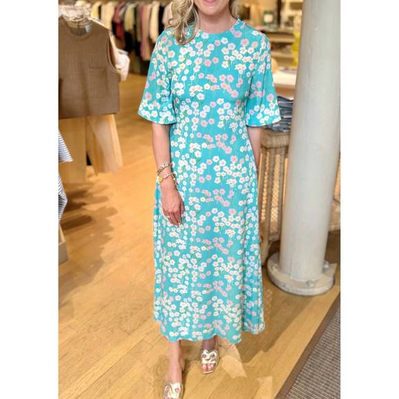 NEW BERNADETTE marjorie floral maxi dress in turquoise - Picture 1 of 2